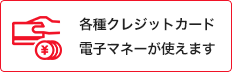 各種クレジット・電子マネー使えます